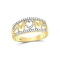 thumbnail image 1 of FB Jewels 10kt Yellow Gold Womens Round Diamond Mom Mother Heart Band Ring 1/4 Cttw, 1 of 1