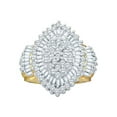 thumbnail image 1 of FB Jewels 10kt Yellow Gold Womens Round Diamond Oval Cluster Ring 2 Cttw Size 6.5, 1 of 1