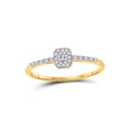 thumbnail image 1 of FB Jewels 10kt Yellow Gold Womens Round Diamond Slender Cluster Ring 1/20 Cttw Size 5.5, 1 of 1
