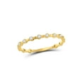 thumbnail image 1 of FB Jewels 10kt Yellow Gold Womens Round Diamond Slender Stackable Band Ring 1/10 Cttw In Prong Setting (I2-I3 clarity; H-I color), 1 of 1