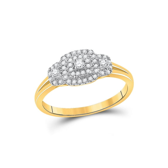 FB Jewels 10kt Yellow Gold Womens Round Diamond Solitaire Bridal Wedding Engagement Ring 1/4 Cttw