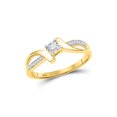 thumbnail image 1 of FB Jewels 10kt Yellow Gold Womens Round Diamond Solitaire Promise Bridal Ring 1/10 Cttw, 1 of 1