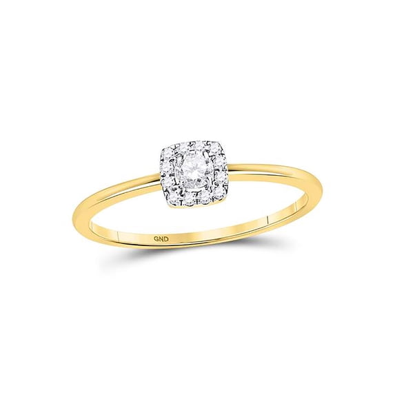 FB Jewels 10kt Yellow Gold Womens Round Diamond Solitaire Stackable Band Ring 1/5 Cttw