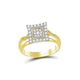 thumbnail image 1 of FB Jewels 10kt Yellow Gold Womens Round Diamond Square Cluster Bridal Wedding Engagement Ring Band Set 1/3 Cttw, 1 of 1
