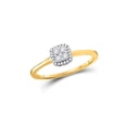 thumbnail image 1 of FB Jewels 10kt Yellow Gold Womens Round Diamond Square Cluster Ring 1/5 Cttw Size 8.5, 1 of 1