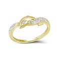 thumbnail image 1 of FB Jewels 10kt Yellow Gold Womens Round Diamond Two-tone Dolphin Fish Animal Ring 1/20 Cttw Size 7, 1 of 2
