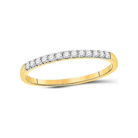FB Jewels 10kt Yellow Gold Womens Round Pave-set Diamond Wedding Band 1/6 Cttw Size 9