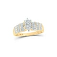 thumbnail image 1 of FB Jewels 10kt Yellow Gold Womens Round Prong-set Diamond Oval Cluster Ring 1/4 Cttw, 1 of 2