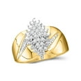 thumbnail image 1 of FB Jewels 10kt Yellow Gold Womens Round Prong-set Diamond Oval Cluster Ring 1/8 Cttw Size 8, 1 of 2