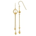 thumbnail image 1 of FB Jewels 14K Gold Diamond Cut Dangle Shepherd Hook Earrings, 1 of 3