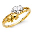 thumbnail image 1 of FB Jewels 14K Gold Elephant Cubic Zirconia CZ Ring Size 10, 1 of 1