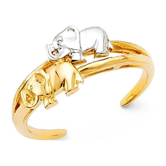 FB Jewels 14K Gold Elephant Toe Ring Size 9.5