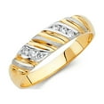 thumbnail image 1 of FB Jewels 14K Gold Ring Round Cubic Zirconia Mens Anniversary Wedding Band Size 12, 1 of 1