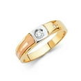 thumbnail image 1 of FB Jewels 14K Gold Ring Round Cubic Zirconia Mens Anniversary Wedding Band Size 6, 1 of 1