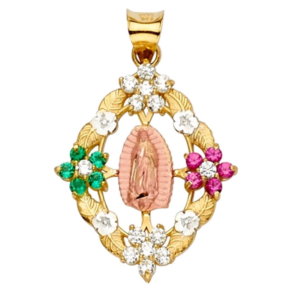 FB Jewels 14K Rose And Yellow Two Tone Gold Mexican Cubic Zirconia CZ ...