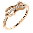 thumbnail image 1 of FB Jewels 14K Rose Gold 1/10 CTW Diamond Infinity-Inspired Knot Ring Size 7, 1 of 3