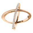 thumbnail image 1 of FB Jewels 14K Rose Gold 1/4 CTW Diamond Criss-Cross Ring Size 7, 1 of 3