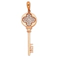 thumbnail image 1 of FB Jewels 14K Rose Gold Love Key Pendant 32mm X 11mm, 1 of 1