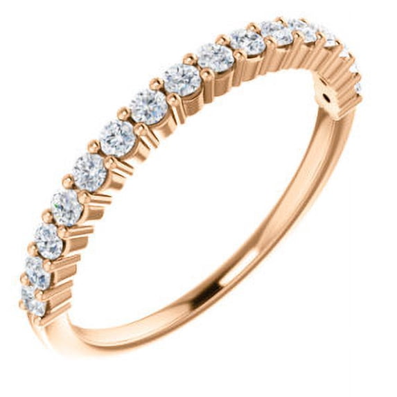 FB Jewels 14K Rose Gold Round 1.7 mm 1/3 CTW Si2-Si3 Polished 1/3 CTW Diamond Anniversary Wedding Ring Band Size 7