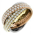 thumbnail image 1 of FB Jewels 14K Rose Yellow and White Tri Color Gold 3 1/3 CTW Diamond Eternity Wedding Ring Band, 1 of 3