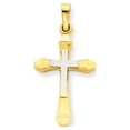 thumbnail image 1 of FB Jewels 14K Two Tone Gold Hollow Cross Pendant, 1 of 4
