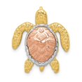 thumbnail image 1 of FB Jewels 14K Two Tone Gold & White Rhodium Turtle Pendant Slide, 1 of 4
