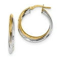 thumbnail image 1 of FB Jewels 14K Two Tone GoldTwo Tone Polished Double Hoops, 1 of 2