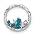 thumbnail image 1 of FB Jewels 14K White Gold 1/3 Carat Blue and White Diamond Circle Pendant Pendant Slide, 1 of 4