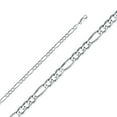 thumbnail image 1 of FB Jewels 14K White Gold 4.7MM Figaro Concave Chain Necklace With Lobster Claw Clasp - 22 Inches, 1 of 1
