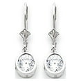 thumbnail image 1 of FB Jewels 14K White Gold 6mm Cubic Zirconia Leverback Earrings, 1 of 2