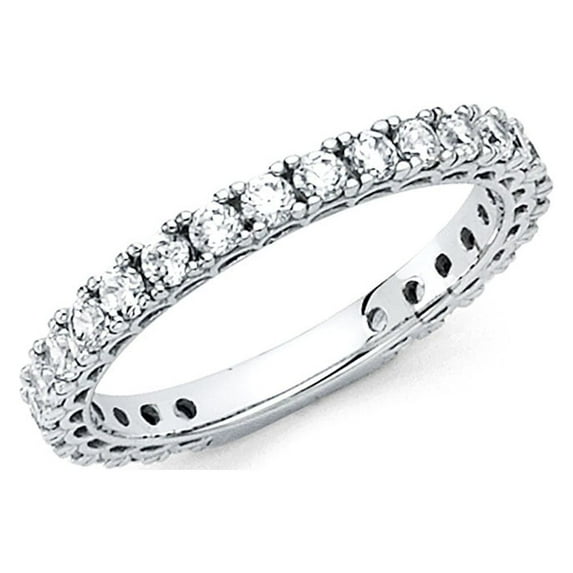 FB Jewels 14K White Gold Cubic Zirconia CZ Anniversary Wedding Ring Size 5