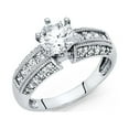 thumbnail image 1 of FB Jewels 14K White Gold Cubic Zirconia CZ Engagement Ring Size 11.5, 1 of 1