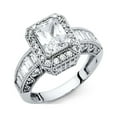 thumbnail image 1 of FB Jewels 14K White Gold Cubic Zirconia CZ Engagement Ring Size 5, 1 of 1