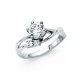 thumbnail image 1 of FB Jewels 14K White Gold Cubic Zirconia CZ Engagement Ring Size 6.5, 1 of 1