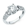 thumbnail image 1 of FB Jewels 14K White Gold Cubic Zirconia CZ Engagement Ring Size 6.5, 1 of 1