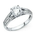 thumbnail image 1 of FB Jewels 14K White Gold Cubic Zirconia CZ Engagement Ring Size 8, 1 of 1