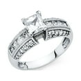 thumbnail image 1 of FB Jewels 14K White Gold Cubic Zirconia CZ Engagement Ring Size 8, 1 of 1