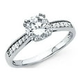 thumbnail image 1 of FB Jewels 14K White Gold Cubic Zirconia CZ Engagement Ring Size 8, 1 of 1