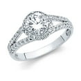 thumbnail image 1 of FB Jewels 14K White Gold Cubic Zirconia CZ Engagement Ring Size 9, 1 of 1