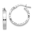 thumbnail image 1 of FB Jewels 14K White Gold Diamond Cut Edge Polished Hoop Earrings, 1 of 3