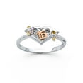 thumbnail image 1 of FB Jewels 14K White Gold Fifteen 15 Years Birthday Quincea–era Heart Cubic Zirconia CZ Fashion Anniversary Ring Size 10, 1 of 1