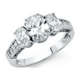 thumbnail image 1 of FB Jewels 14K White Gold Oval Shaped Cubic Zirconia CZ Engagement Ring Size 9, 1 of 1
