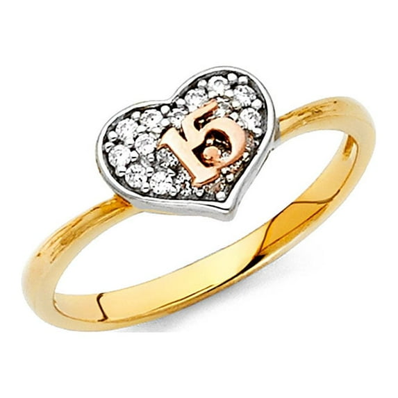 FB Jewels 14K White Gold Pearl & Cubic Zirconia CZ Fashion Anniversary Ring Size 8