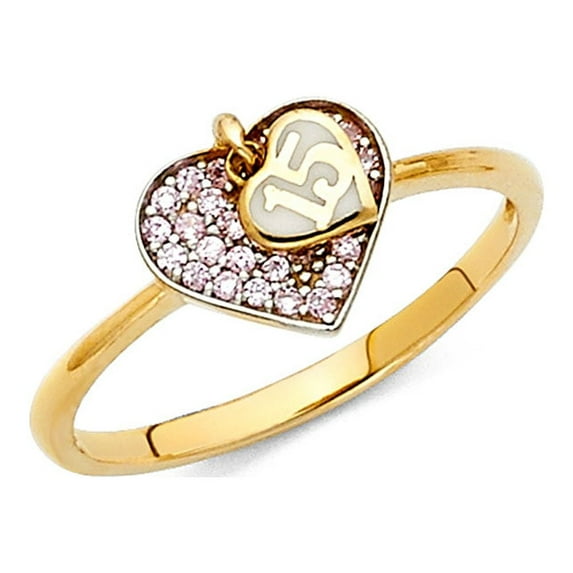 FB Jewels 14K White Gold Pearl & Cubic Zirconia CZ Fashion Anniversary Ring Size 9