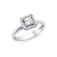 thumbnail image 1 of FB Jewels 14K White Gold Princess Cut Square Shaped Cubic Zirconia CZ Engagement Ring Size 10, 1 of 1