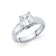 thumbnail image 1 of FB Jewels 14K White Gold Princess Cut Square Shaped Cubic Zirconia CZ Engagement Ring Size 8, 1 of 1