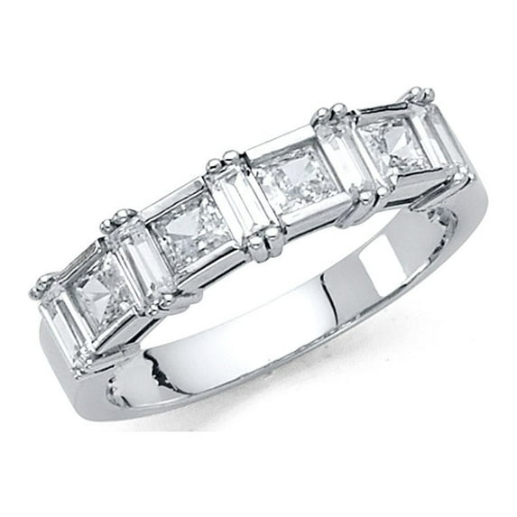 FB Jewels 14K White Gold Ring Cubic Zirconia CZ Anniversary Wedding Band Size 10.5