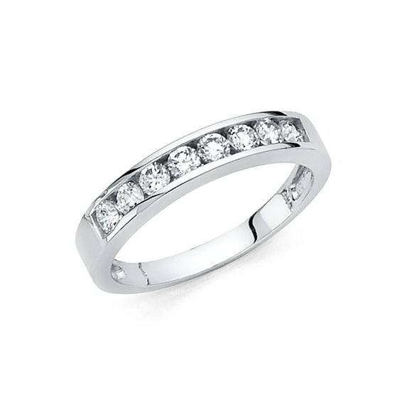 FB Jewels 14K White Gold Ring Cubic Zirconia CZ Anniversary Wedding Band Size 11