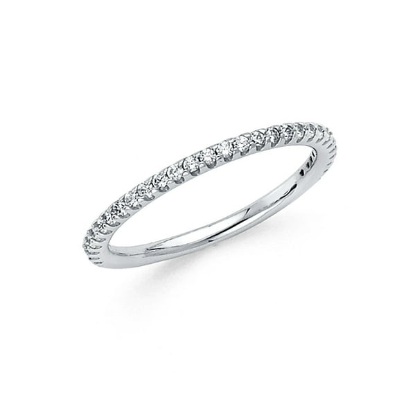 FB Jewels 14K White Gold Ring Cubic Zirconia CZ Anniversary Wedding Band Size 5