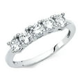 thumbnail image 1 of FB Jewels 14K White Gold Ring Cubic Zirconia CZ Anniversary Wedding Band Size 8.5, 1 of 1